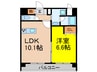 スタジオスクエア泉 1LDKの間取り