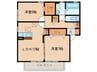 レヴェドゥ　ｃａｌｃｉｔ 2LDKの間取り