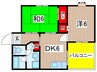 松栄マンション野並 2DKの間取り