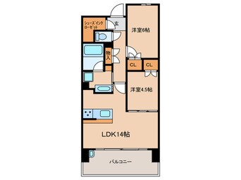 間取図 ﾗｲｵﾝｽﾞ名古屋ｽﾃｰｼｮﾝｱｸｼｽ(1303)