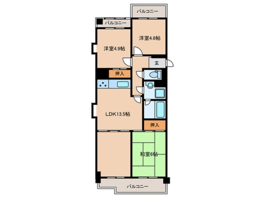 間取図 ﾗｲｵﾝｽﾞﾏﾝｼｮﾝ千代田橋(501)