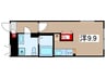 LUORE吹上 1Rの間取り