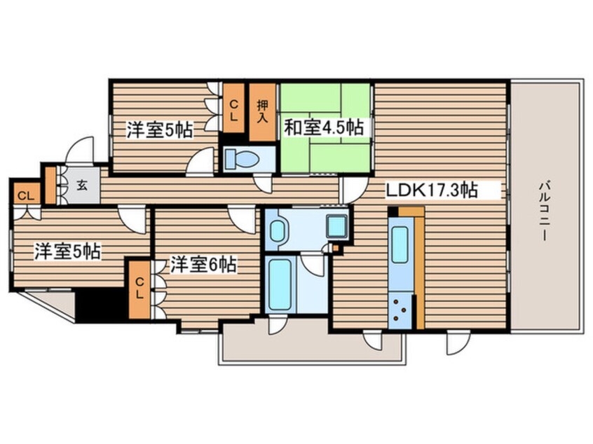 間取図 アジュール筒井（701）