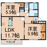 マルジュ神明 2LDKの間取り