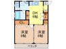 安田マンション 2DKの間取り