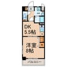 太閤通マンション 1DKの間取り
