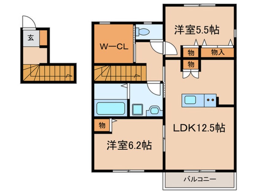 間取図 ブルーム萱津　B