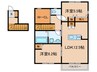 ブルーム萱津　B 2LDKの間取り