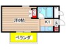 サンヒルズ八事 1Kの間取り