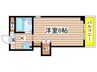 メイツ内田橋 1Kの間取り