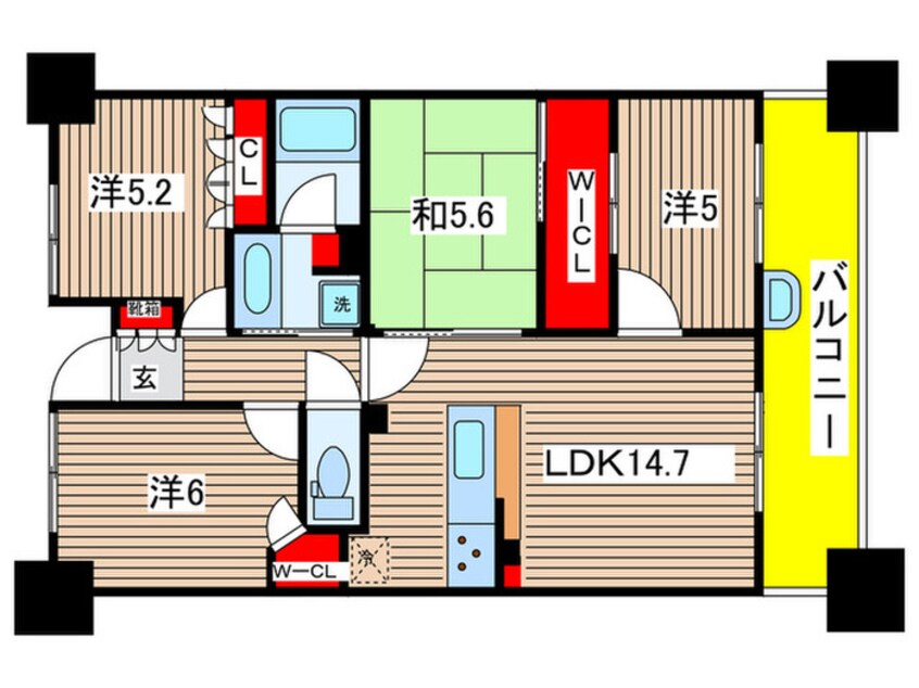間取図 サーパスシティ鳴海（604）