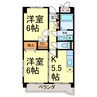 ヴァンコーポ大赤見 2Kの間取り