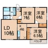 ハイツ浅井 3LDKの間取り
