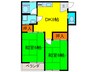 ビジョン一社 2DKの間取り