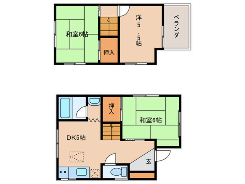 間取図 猪之越の借家