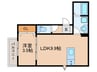 LECOCON岩倉V 1LDKの間取り