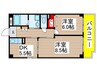 オアシス新栄 2DKの間取り
