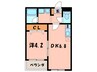 ハピネス畑江 1DKの間取り