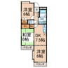 エクセル苗代 3DKの間取り