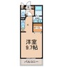 シェソワ蔦元 1Kの間取り