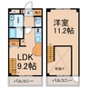 マンション菜の花５ 1LDKの間取り