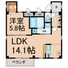 ボヌールみやび 1LDKの間取り