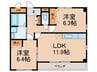 パレス ウエスト ヒルズ 2LDKの間取り