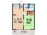 ハセガワ一社マンション 1LDKの間取り