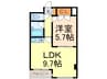 ララハート 1LDKの間取り