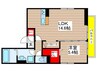 サンティモン 1LDKの間取り