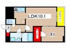 サニ－ストン瑞穂 1LDKの間取り