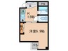 シティハイツ吉川 1Kの間取り