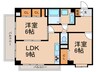 カーサ御成 2LDKの間取り