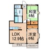 ハイステージ城山 2LDKの間取り