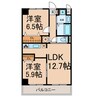 パテオはなの木 2LDKの間取り