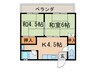 余語ハイツ 2Kの間取り