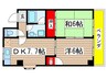 Ｇサイド白羽根 2DKの間取り