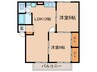 サンロード二重堀Ｃ棟 2LDKの間取り