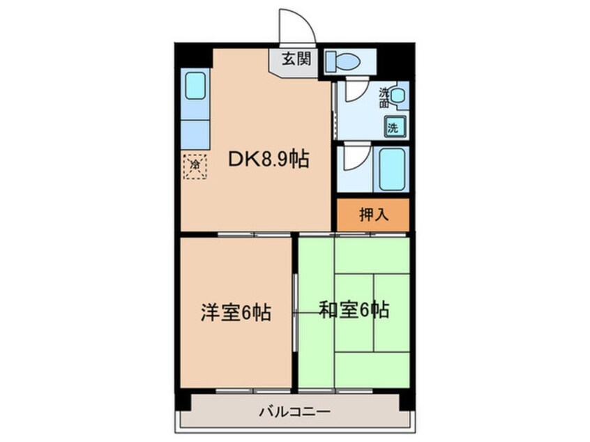 間取図 レスカール一番町