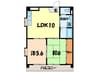 レスカール一番町 2LDKの間取り