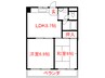 レスカール一番町 2LDKの間取り