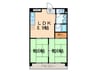 レスカール一番町 2LDKの間取り