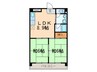 レスカール一番町 2LDKの間取り