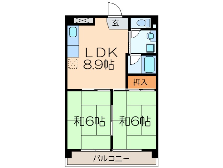 間取図 レスカール一番町