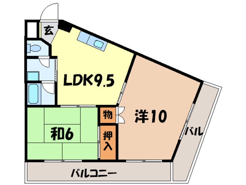 間取図 レスカール一番町