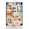 マ・メゾンコンフォール２ 2LDKの間取り