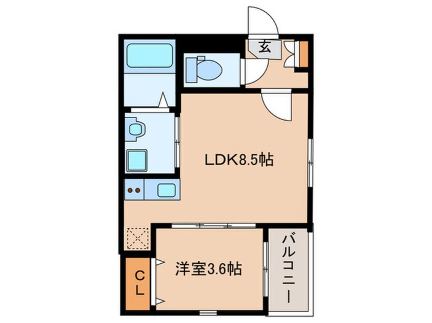 間取図 仮)ﾊｰﾓﾆｰﾃﾗｽ烏森町四丁目C