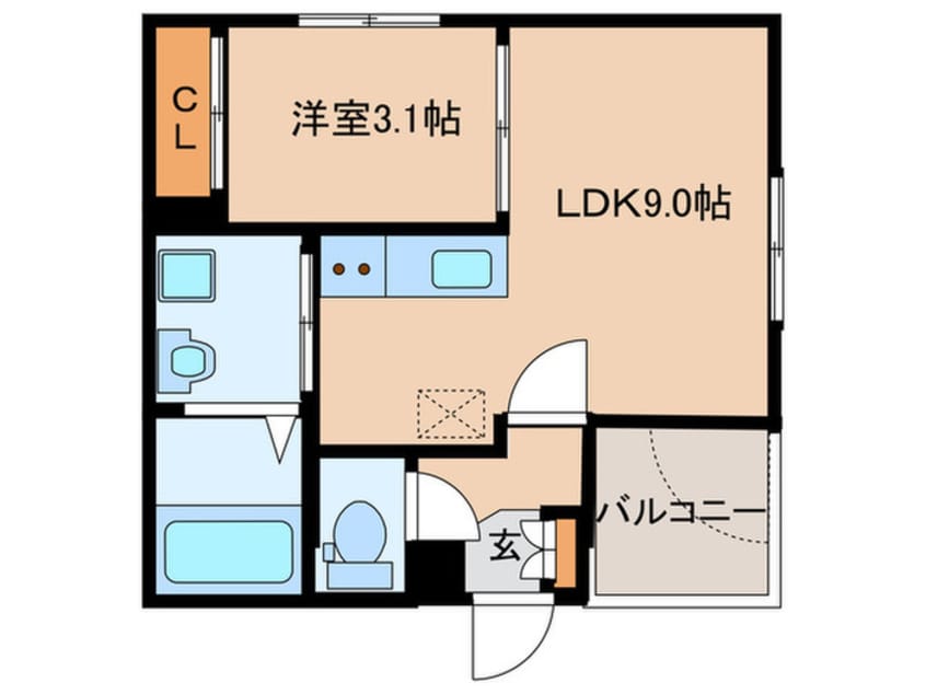 間取図 仮)ﾊｰﾓﾆｰﾃﾗｽ烏森町四丁目C