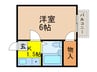パレス元塩 1Kの間取り