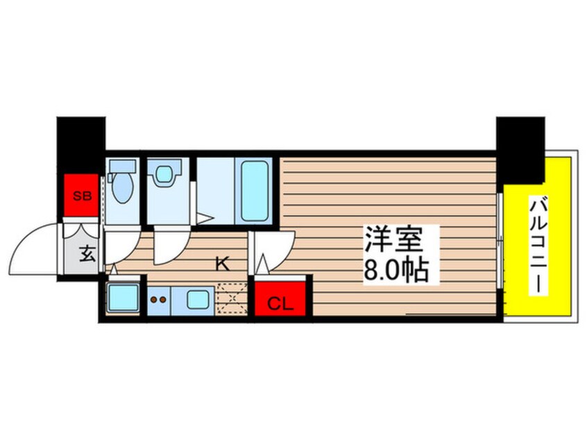 間取図 ｴｽﾘｰﾄﾞ栄ｲｰｽﾄｽｸｴｱ(1008)